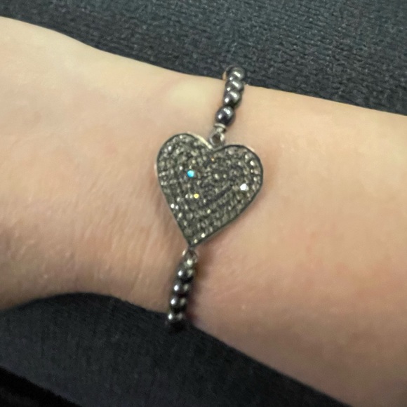 Jessica Kagan Cushman (JKC) Pave Diamond Heart Stretch Bracelet - Picture 4 of 8